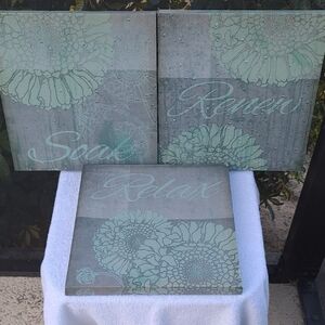 Floral Wall Art Set with Inspirational Words